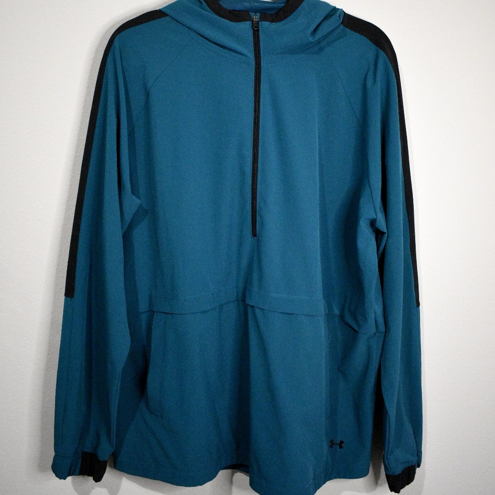 Under Armour Heatgear Storm Half Zip Teal Anorak Hoodie Jacket	LARGE